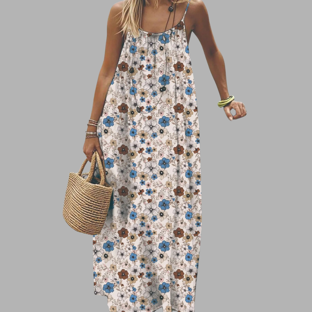 Elegant Relaxed Waist Maxi Dress
