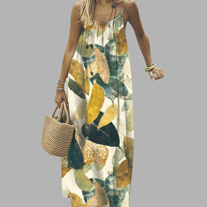 Elegant Relaxed Waist Maxi Dress