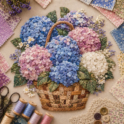 🔥Most Popular in 2026🔥🌸🧵 Premium Floral Basket Patchwork DIY Kit | High-Quality Layered Fabric Bouquet with Raised Petals & Woven Basket Details ✨