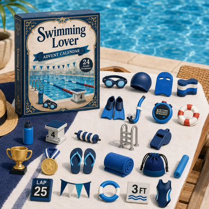 ⏳ Last Day 49% OFF – 🏊 24 Days of Swim-Life Advent Calendar | 24 Swimming-Inspired Acrylic Charms with Hanging Strings & Reusable Keepsake Designs 💦