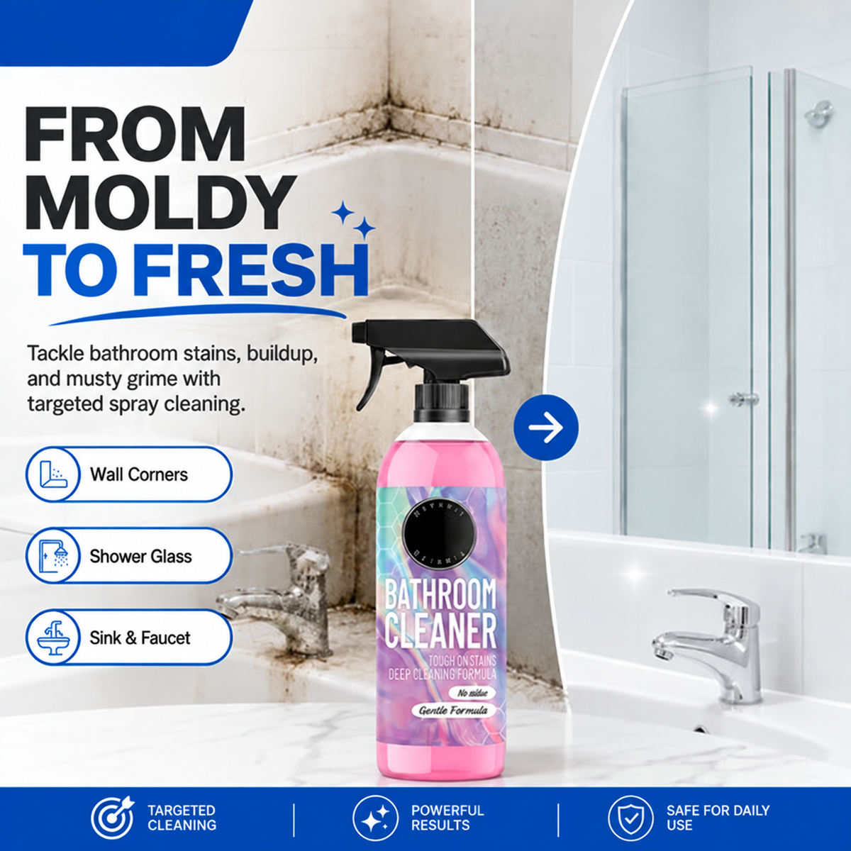 Bathroom Cleaner Powerfully Removes Limescale
