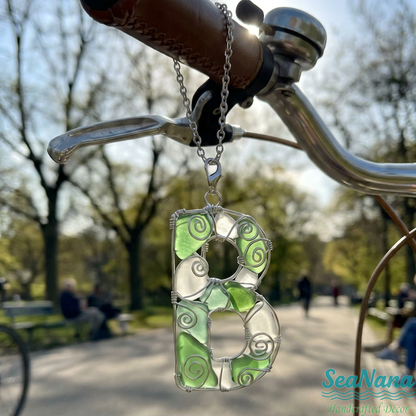 🌊 Handcrafted Wire-Wrapped Sea Glass Letter Ornament: More Than a Last Name, It's a Blessing