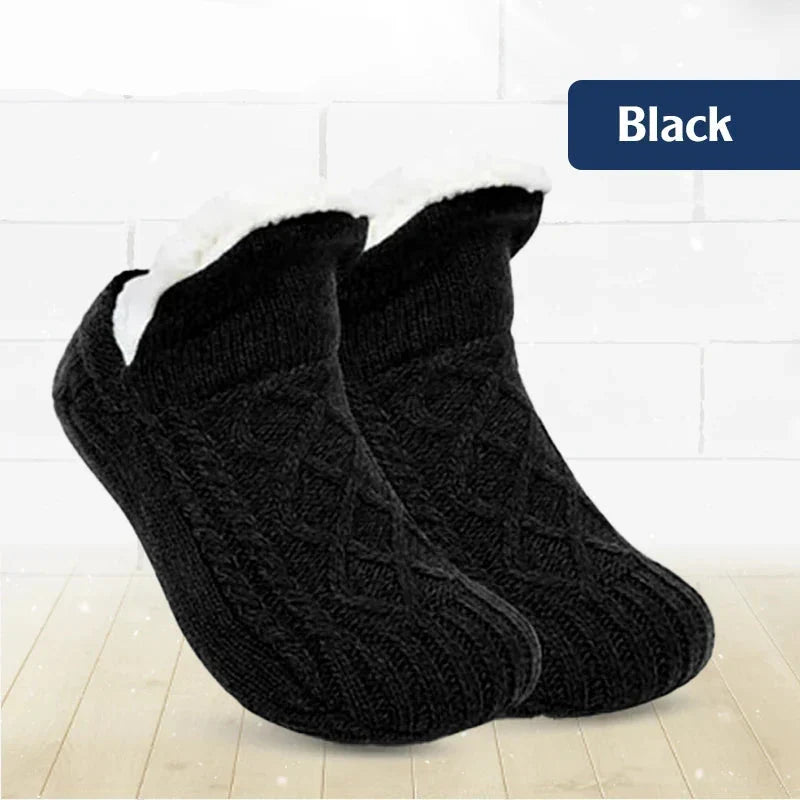 🧦 Fleece-Lined Non-Slip Thermal Slipper Socks – Cozy Warm Indoor Socks
