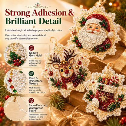 🎄DIY Diamond Painting Christmas Ornaments – 6Pc Set
