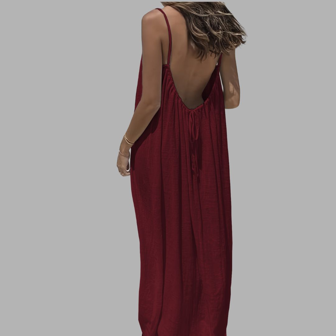 Elegant Relaxed Waist Maxi Dress
