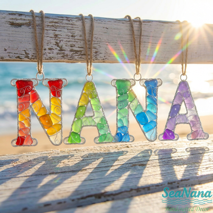 🌊 Handcrafted Wire-Wrapped Sea Glass Letter Ornament: More Than a Last Name, It's a Blessing