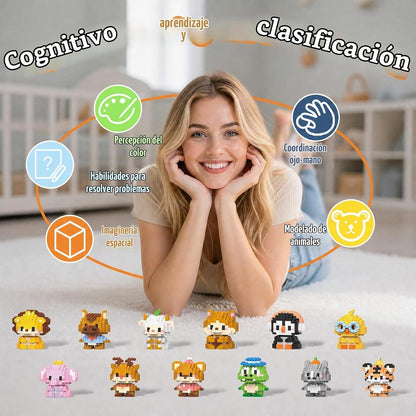 12 Pack Animals Building Block Sets,Micro Mini Animals Party Favors for Kids, Birthday Gift for Boy Girl(1,691 Pieces)