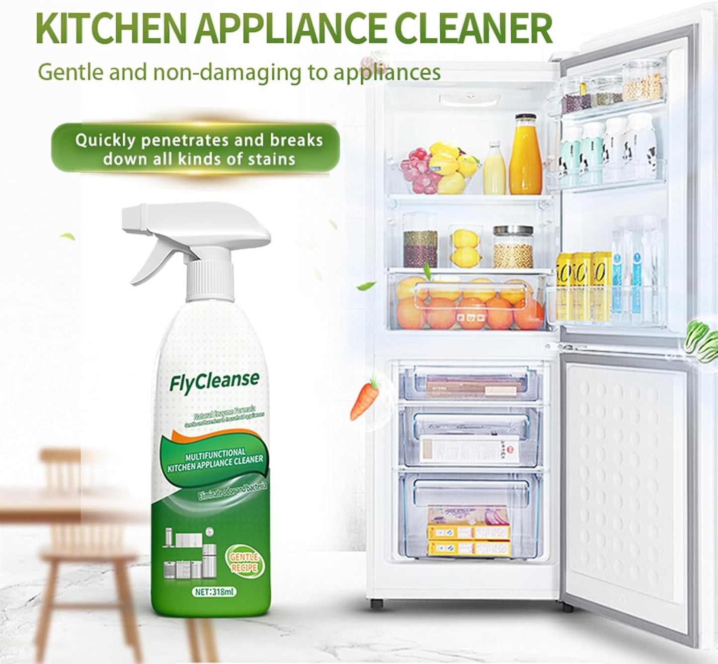 3-Bottle Kitchen Grease & Oil Stain Remover – Heavy-Duty Cooktop & Range Hood Cleaner