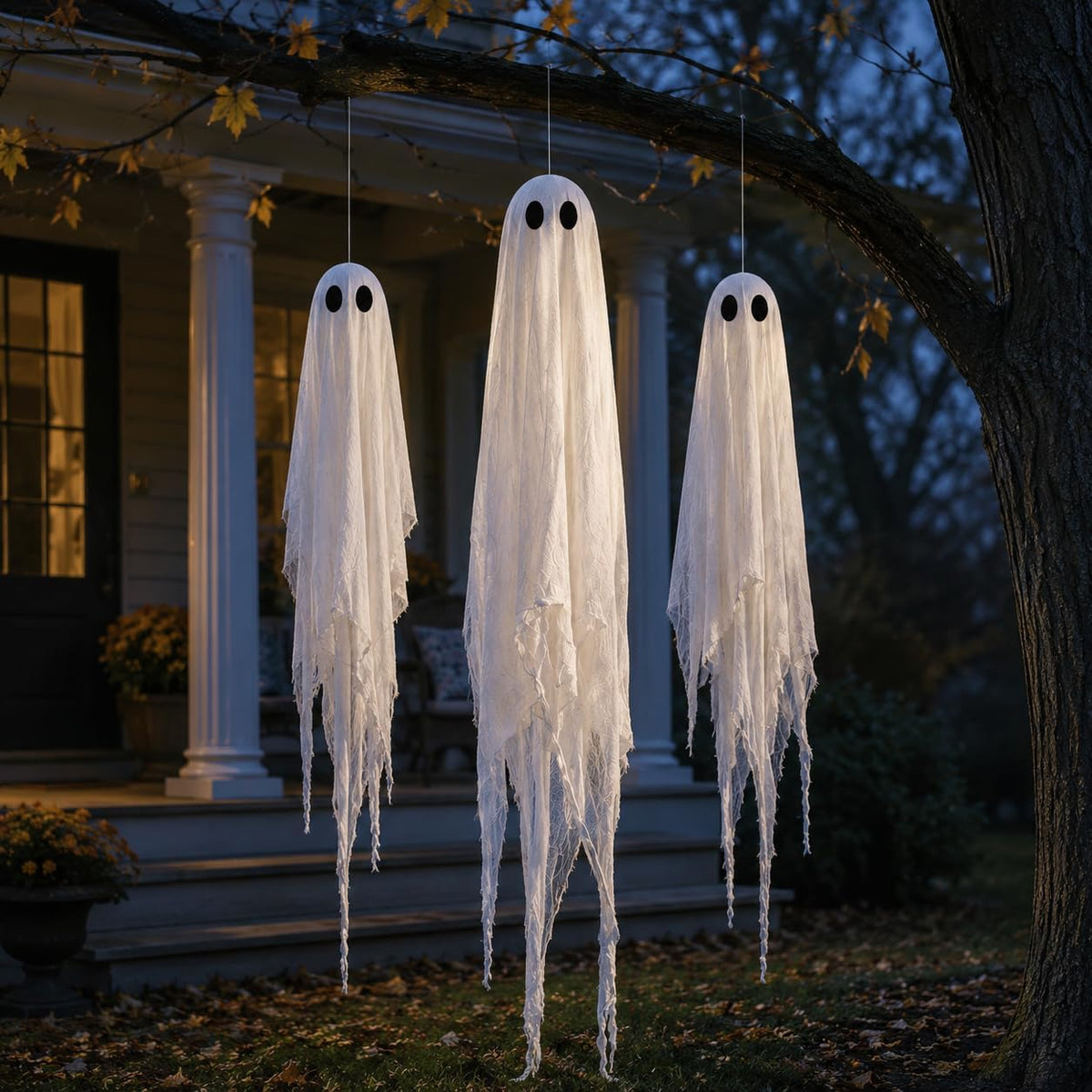 Large 5ft Pre-Assembled Hanging Swing Ghost Halloween Decorations Outdoor