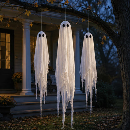 Large 5ft Pre-Assembled Hanging Swing Ghost Halloween Decorations Outdoor