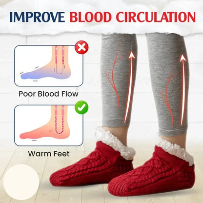 🧦 Fleece-Lined Non-Slip Thermal Slipper Socks – Cozy Warm Indoor Socks