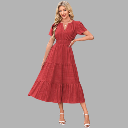 High-Waist Puff Sleeve Dress