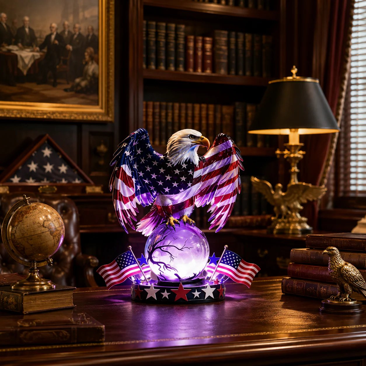 🔥Most Popular in 2026🔥🇺🇸 Freedom Eagle Patriotic LED Table Lamp – American Pride Decor