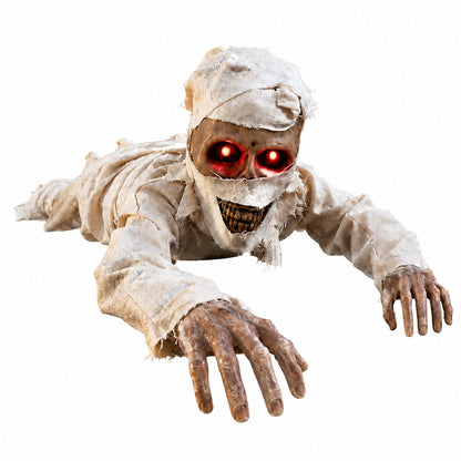 🔥 [49% Off Halloween Early Bird Special]-Sound-Activated Animated Crawling Mummy with Glowing Red Eyes