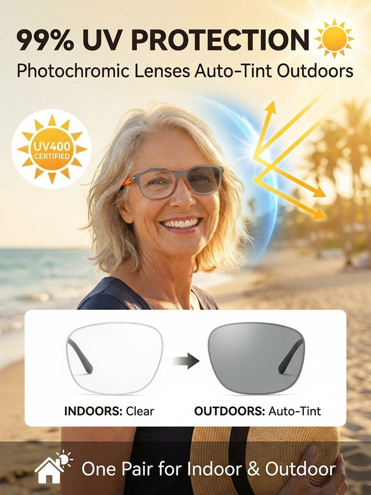 🔥LAST DAY 50% OFF - 👓✨ Smart zoom photosensitive glasses, one pair covers both near and far vision with no need to switch other glasses. Built-in smart sensor auto-tints outdoors and turns into professional sunglasses in seconds 🕶️.