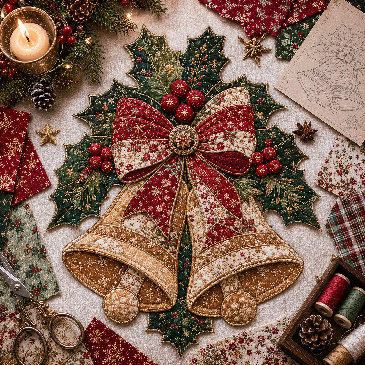🔥Most Popular in 2026🔥🎅Christmas Patchwork Fabric DIY Decor Kit