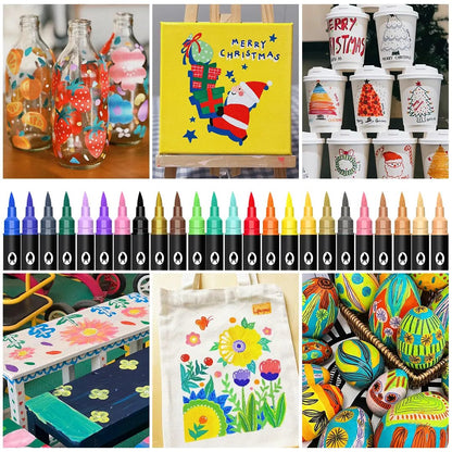 🎨Last Day🔥Dual Tip Acrylic Paint Pen Marker - 24/48/72/120 Colors