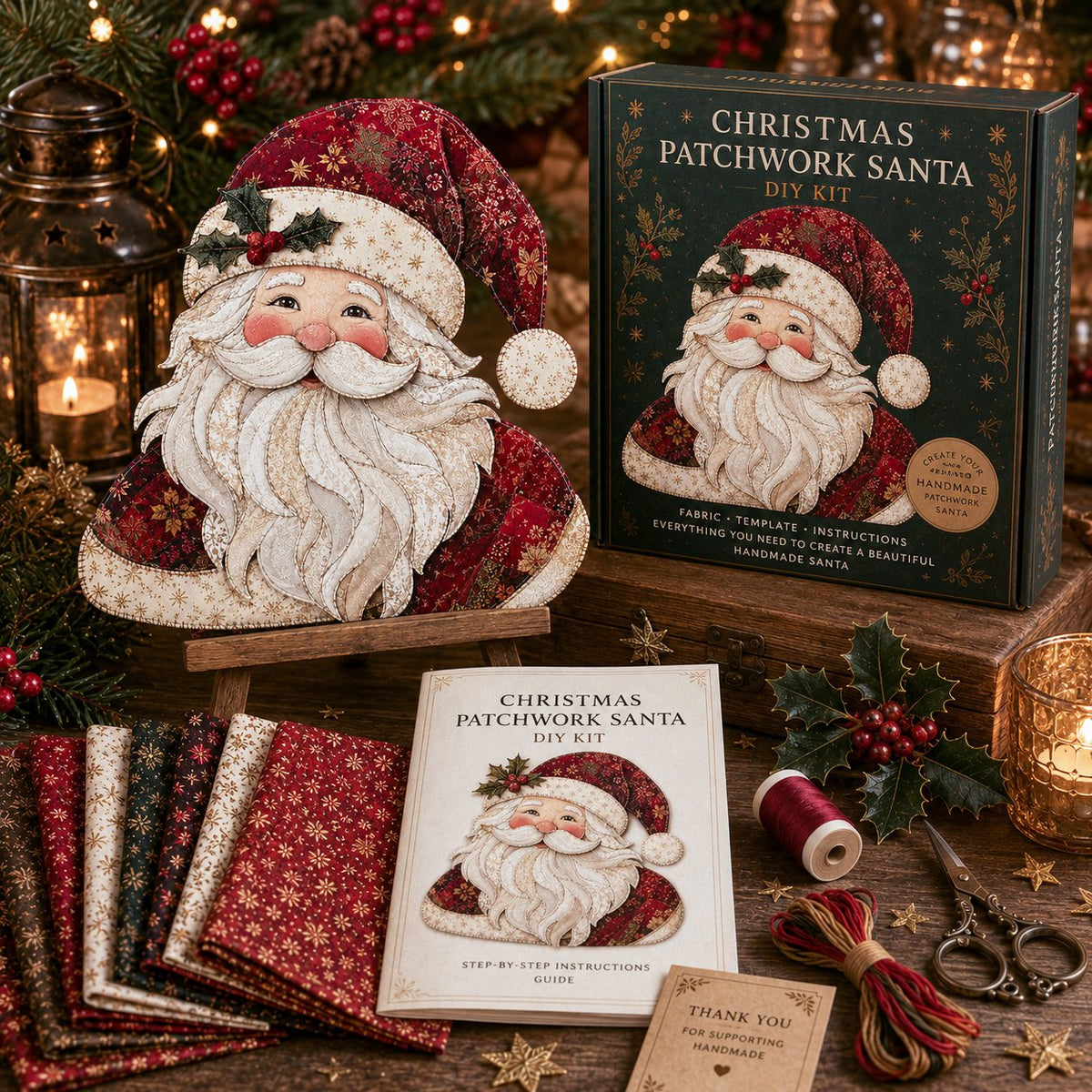🔥Most Popular in 2026🔥🎅Christmas Patchwork Fabric DIY Decor Kit