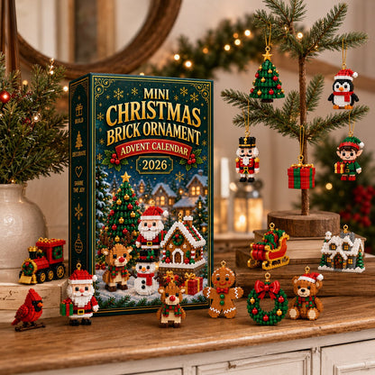 🔔🎄24-day mini Christmas tree advent calendar made of building blocks | 24 unique, buildable Christmas motifs with hanging loops for trees, garlands and festive decorations 🧱