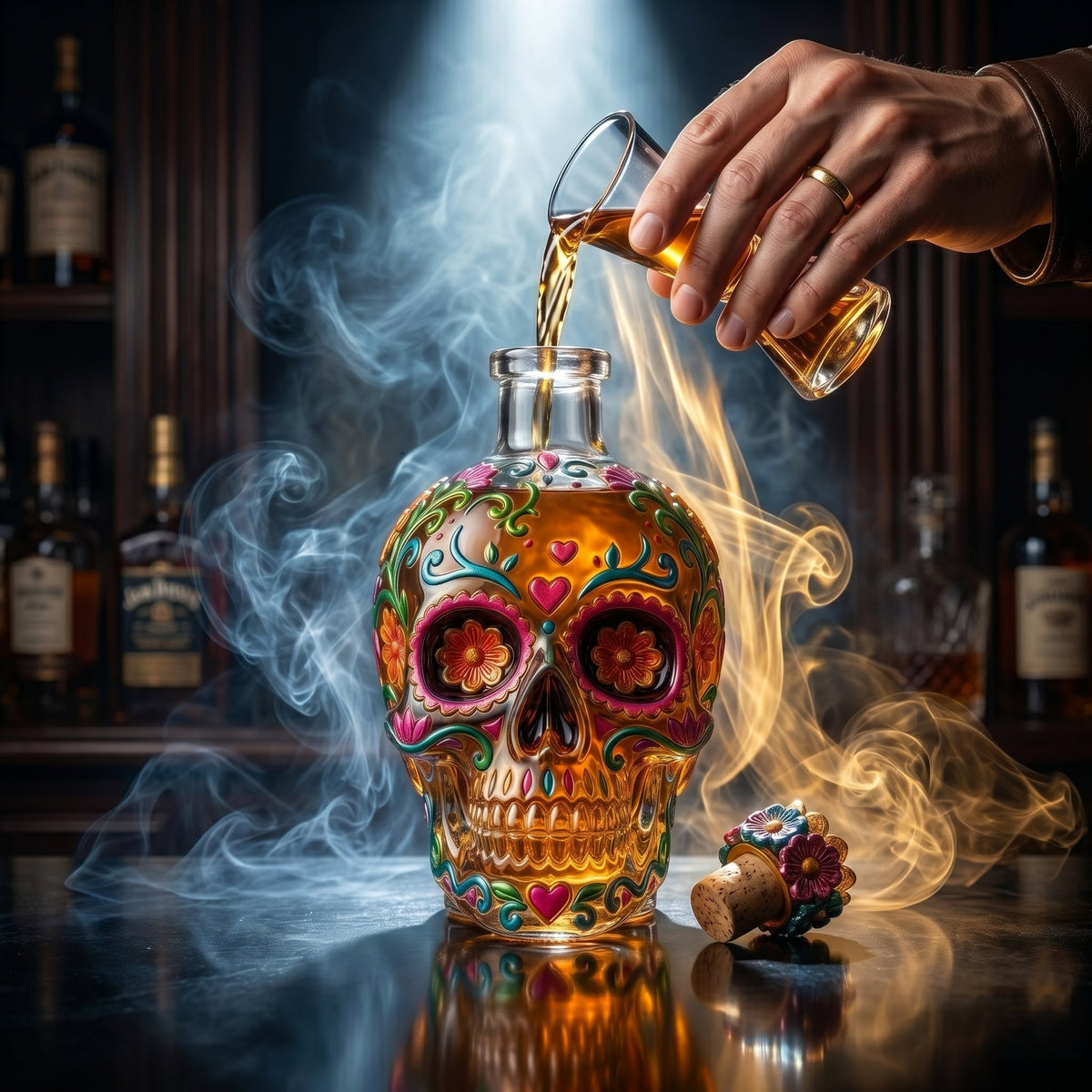🔥🍷Limited edition Day of the Dead tequila bottle🎁 -- Free Shipping Over $49📦