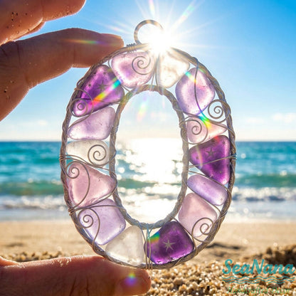 🌊 Handcrafted Wire-Wrapped Sea Glass Letter Ornament: More Than a Last Name, It's a Blessing