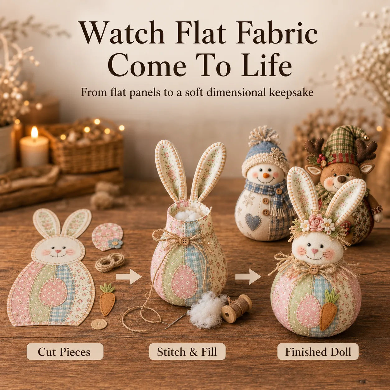 🔥✨Most Popular in 2026✨🔥DIY Patchwork Fabric Character Doll Kit