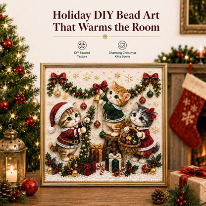 🎄🐾 LAST DAY 49% OFF – Premium 3D Pearl Christmas Kitty Art Kit 🎅🐱❄️