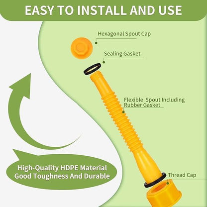 🔥 Upgraded Replacement Gas Can Spout with Flexible Nozzle, Fit for Most 1/2/5/10 Gal Can