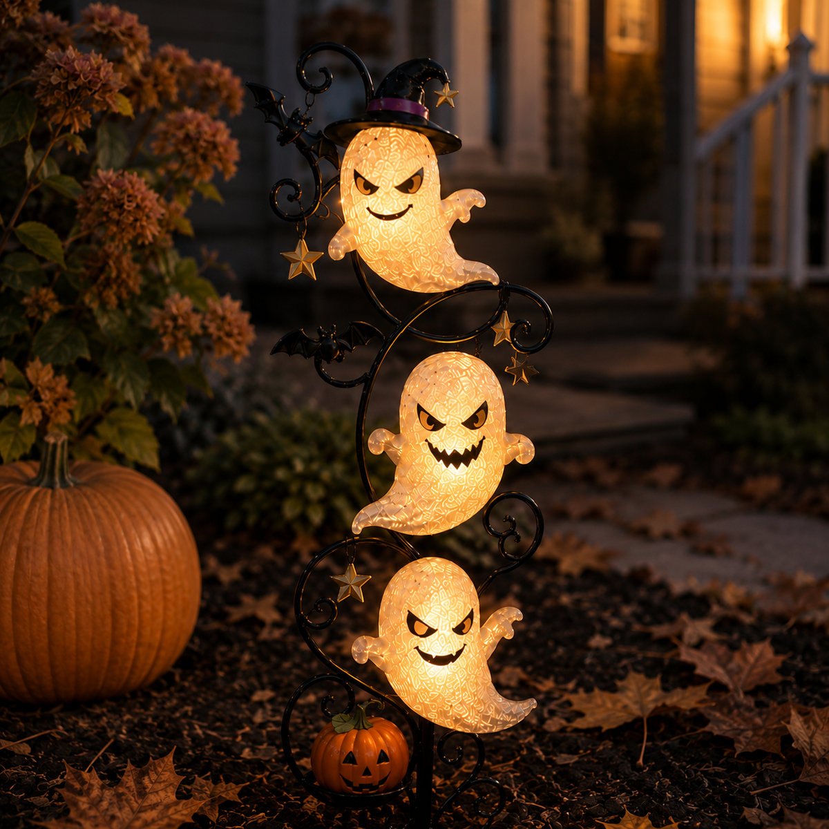 💥 Last Day 49% OFF – 👻 Solar Halloween Little Ghost Garden Stake Light