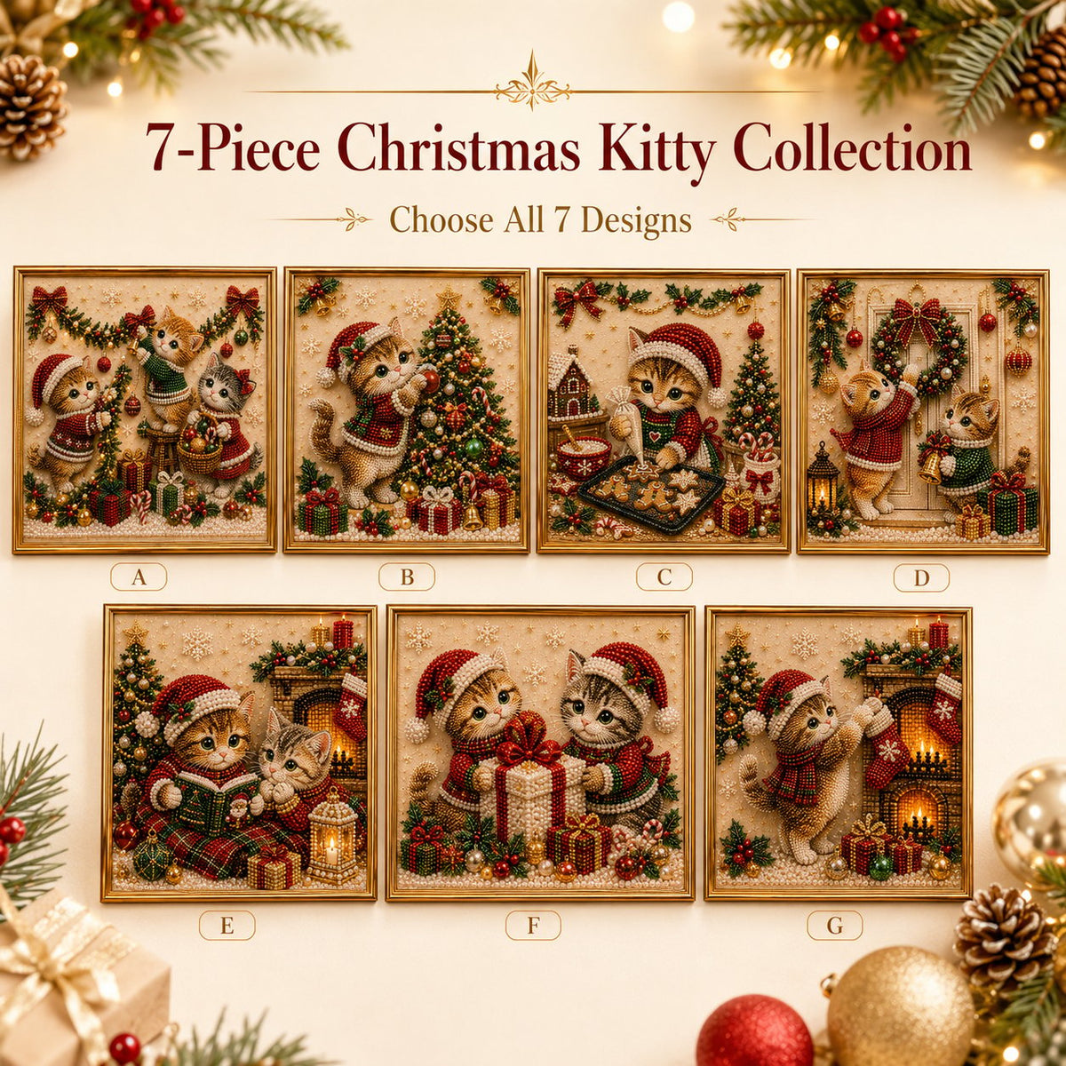 🎄🐾 LAST DAY 49% OFF – Premium 3D Pearl Christmas Kitty Art Kit 🎅🐱❄️
