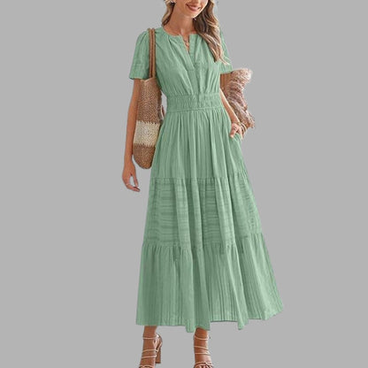 High-Waist Puff Sleeve Dress