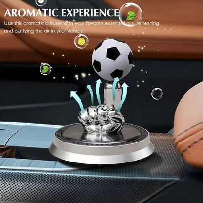 🔥Most Popular in 2026🔥⚽🚗Solar Rotating Football Car Air Freshener & Aromatherapy Diffuser – Reusable Ornament for Car, Office & Home