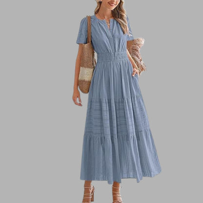 High-Waist Puff Sleeve Dress