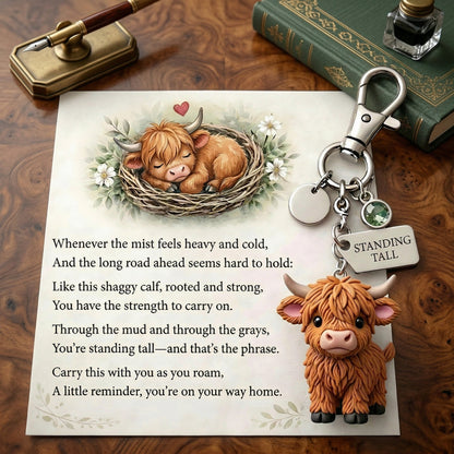 ⏰Hot Sale: Save 49%🐮A Little Highland Cow For You Keychain: Your Daily Reminder of Quiet Strength