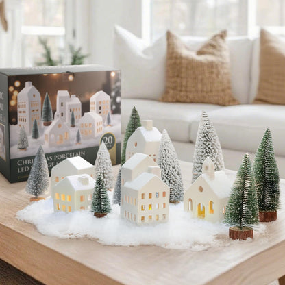 🎄✨Christmas Decorations - Christmas Village Sets of 5 Lighted Ceramic Houses🏡