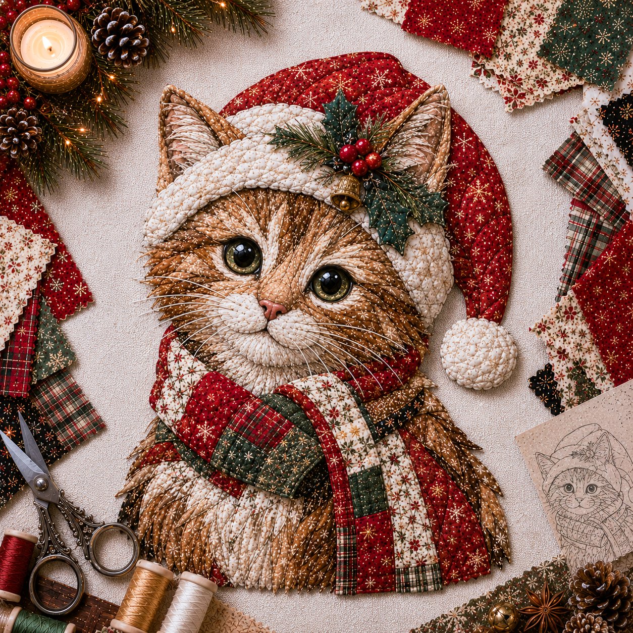 🔥Most Popular in 2026🔥🎅Christmas Patchwork Fabric DIY Decor Kit