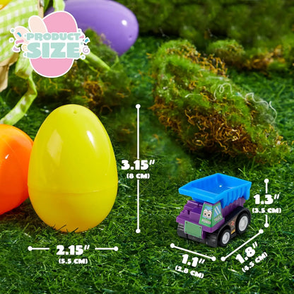 🚗 Prefilled Easter Eggs with Toy Cars | 12PCS Egg Fillers