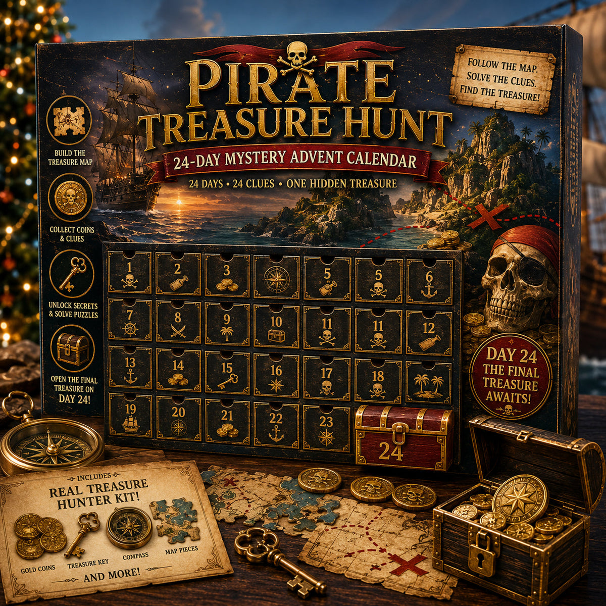 🎄🔎 Mystery Adventure Advent Calendar -24 Days, 24 Clues, One Final Reveal