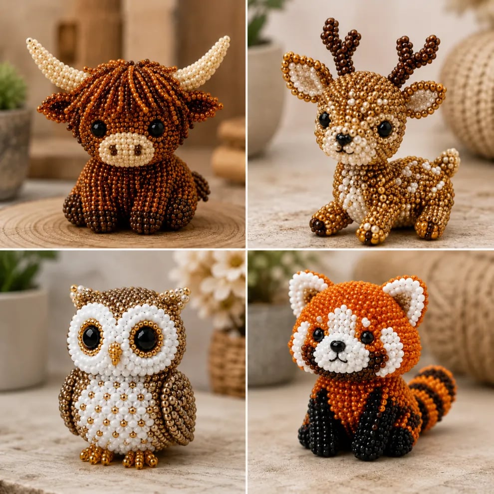 🔥Most Popular in 2026🔥🧵✨Petite 3D Beaded Animal Craft Kit
