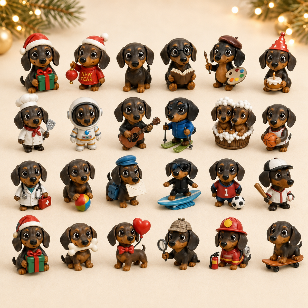 🐾 Dachshund Advent Calendar – 24 Days of Adorable Puppy Surprises