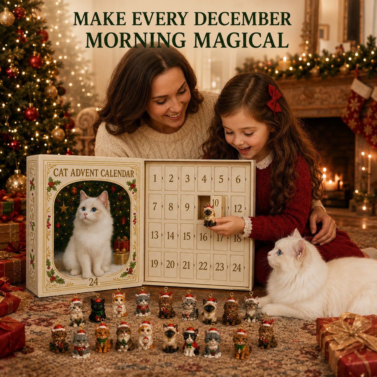 🐱2026 Cat Advent Calendar – 24 Days of Unique Christmas Cat Ornaments 🎄
