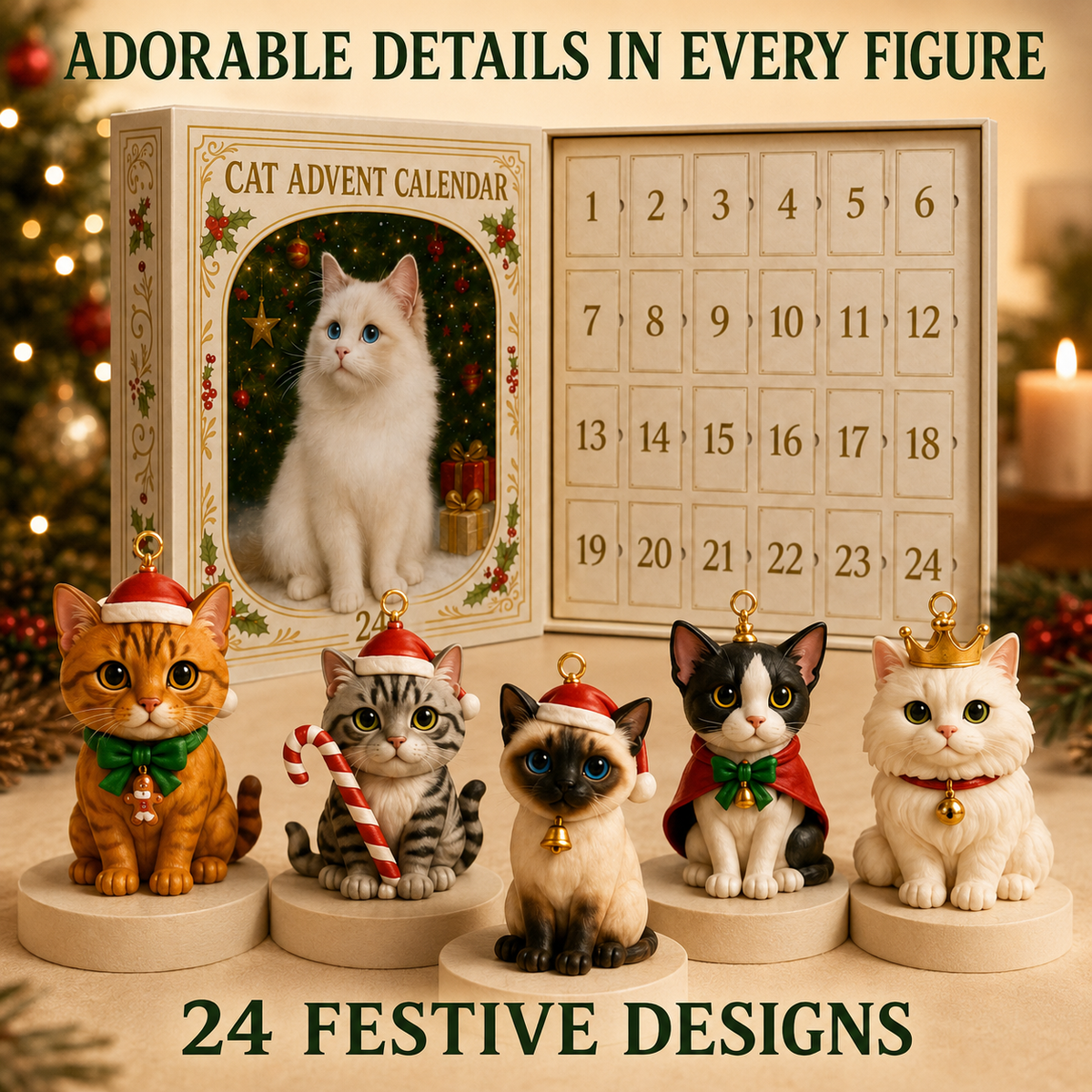 🐱2026 Cat Advent Calendar – 24 Days of Unique Christmas Cat Ornaments 🎄