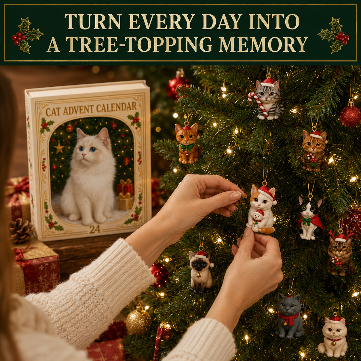 🐱2026 Cat Advent Calendar – 24 Days of Unique Christmas Cat Ornaments 🎄