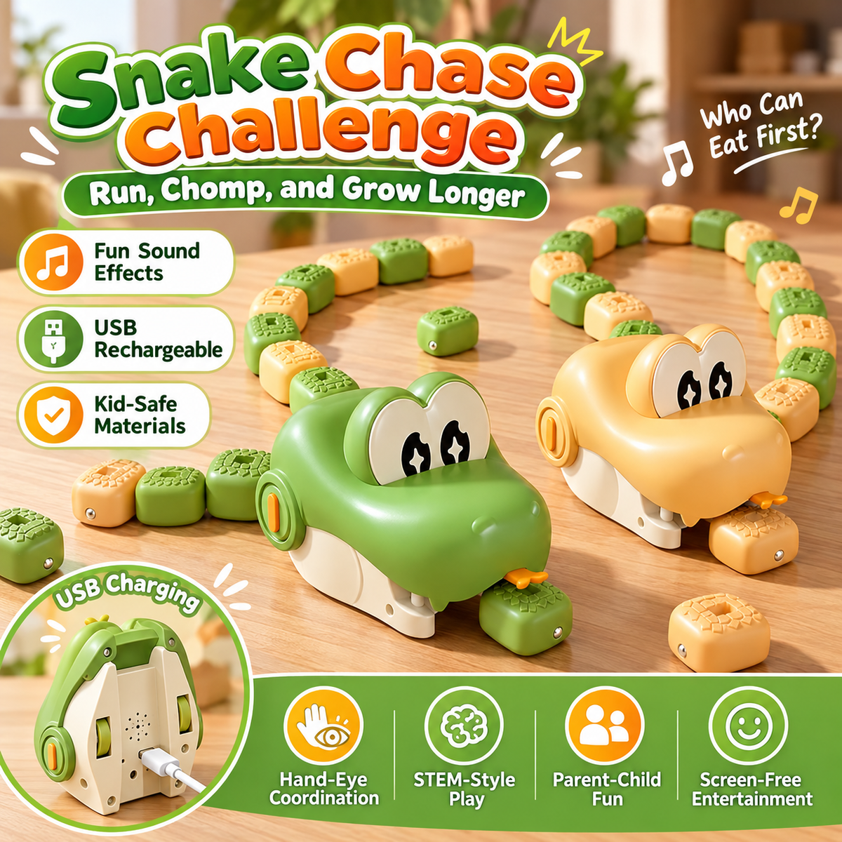Snake Rush RC Battle Game – Magnetic Multiplayer Remote Control Snake Toy