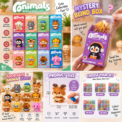 Animal Building Blocks Blind Box – Cute Collectible Mini Figures