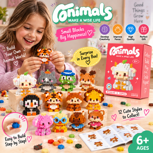 Animal Building Blocks Blind Box – Cute Collectible Mini Figures