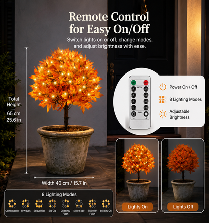 Last Day Promotion! 🔥🍂Light-Up Autumn Maple Tree – LED Fall Tree Ornament