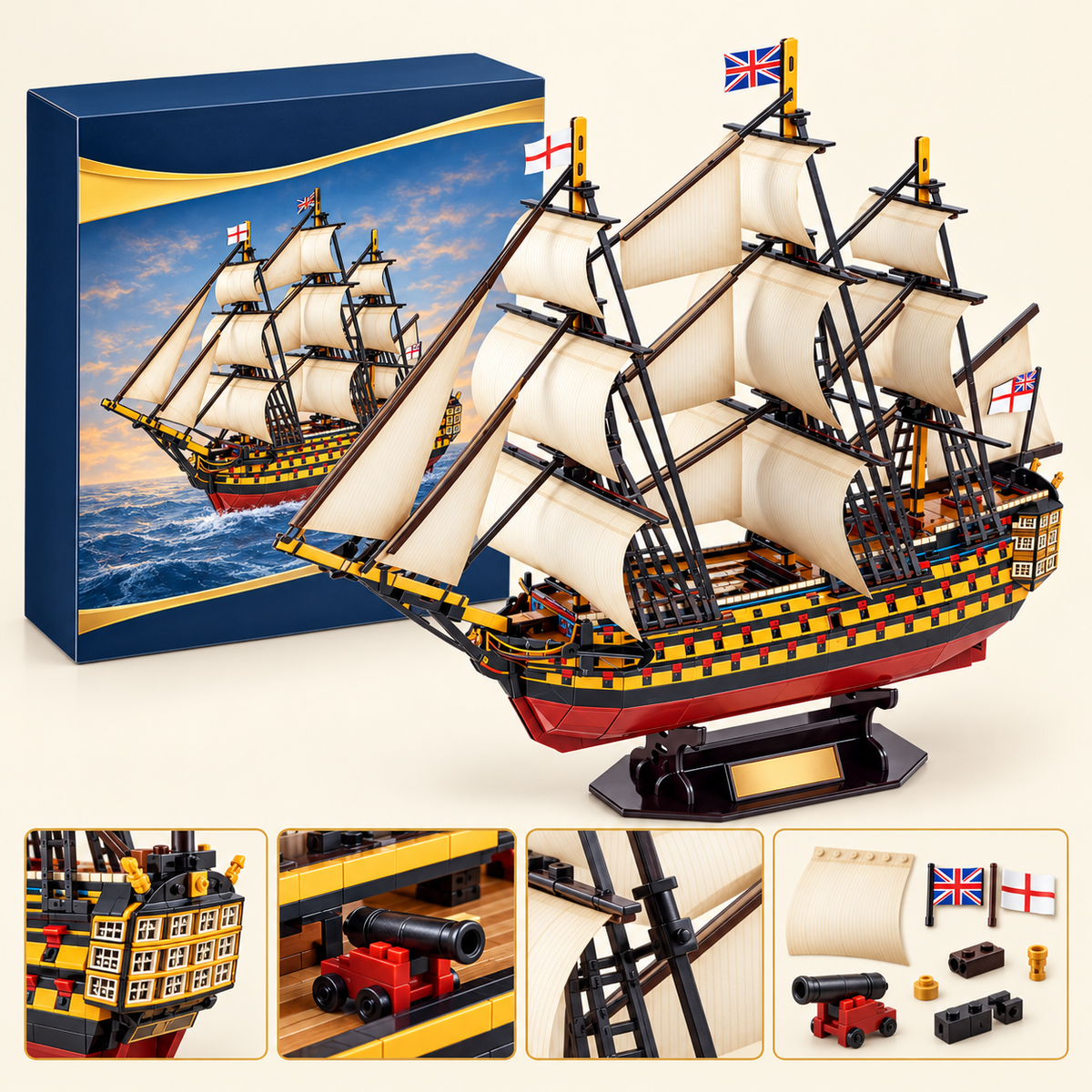 Detailed sailing ship model