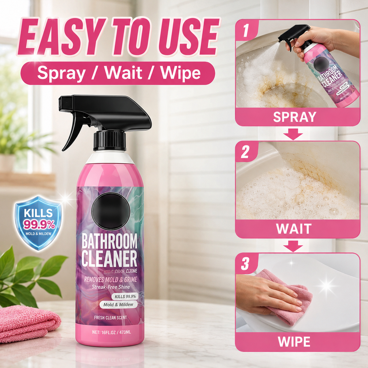 ✨✨ Multi-Surface Bathroom Cleaner for Mold & Limescale