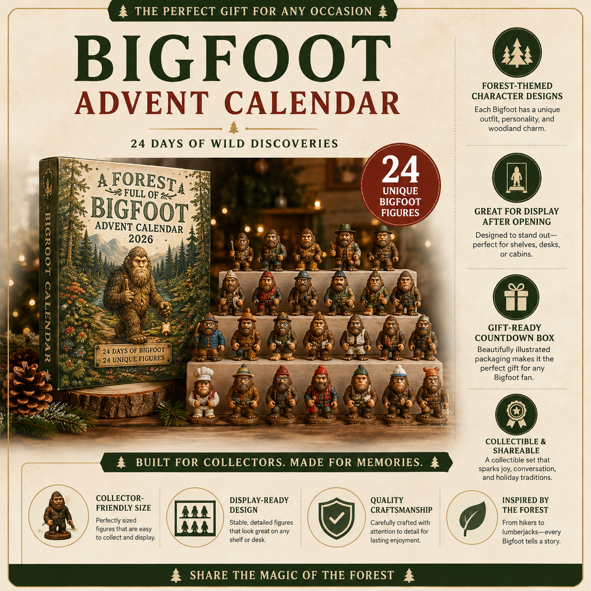 👣🌲Bigfoot Advent Calendar 2026 – 24 Days of Wild Adventures